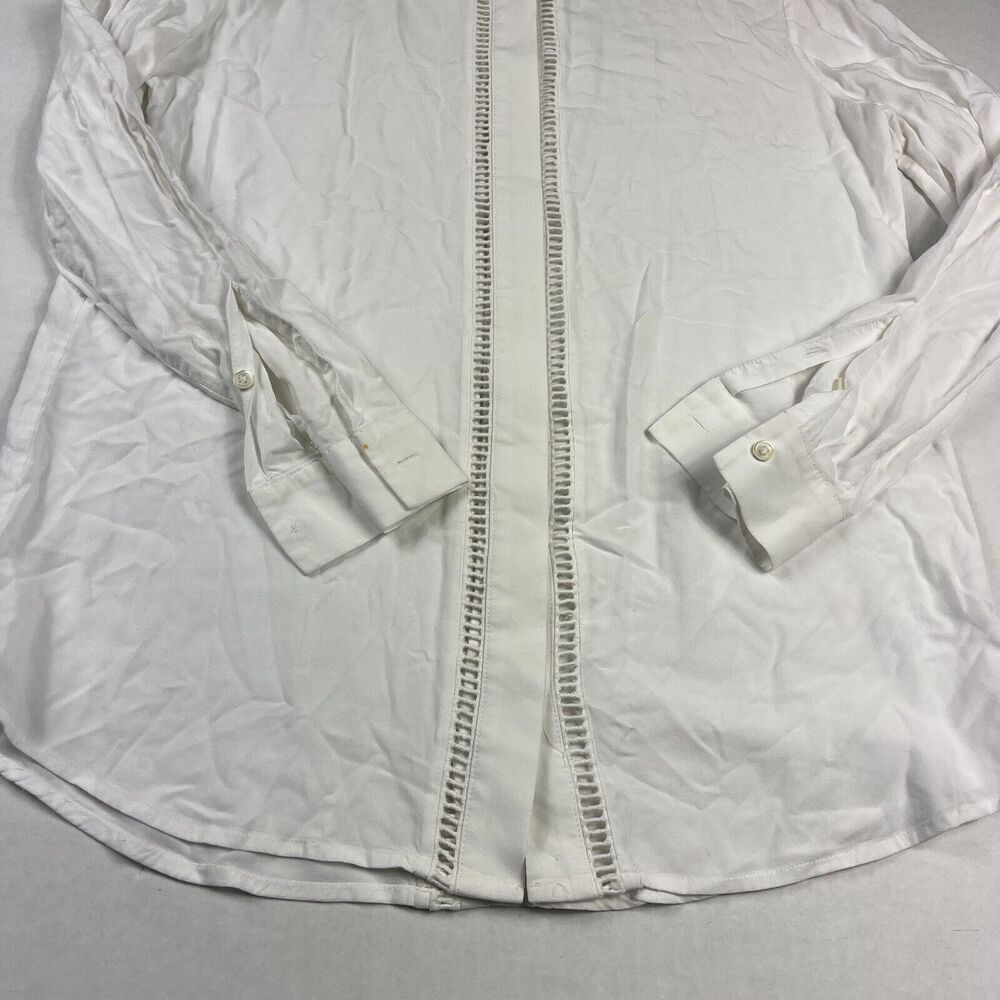 ATM Anthony Thomas Melillo Button Down Shirt White Long Sleeve Airy Top XS FLAW - Picture 2 of 11